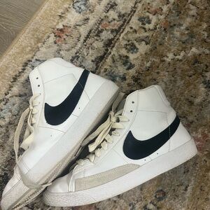 Nike White and Black High-Tops Blazers
